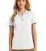 Port Authority L454    Ladies Rapid Dry Tipped Pol White/Jet Blck front view