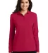 Port Authority L500LS    Ladies Long Sleeve Silk T Red front view