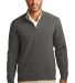 Port Authority K807    Interlock 1/4-Zip in Char he/mh gry front view