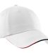 Port Authority C830A    Sandwich Bill Cap with Str in White/cl ny/rd front view