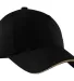 Port Authority C830A    Sandwich Bill Cap with Str in Black/khaki front view