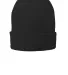 Port & Company CP90L Fleece-Lined Knit Cap in Black front view