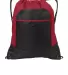 Port Authority BG611    Pocket Cinch Pack Tr Red/Black front view