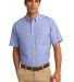 Port Authority S656    Short Sleeve Crosshatch Eas in Chambray blue front view