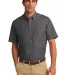Port Authority S656    Short Sleeve Crosshatch Eas Soft Black front view
