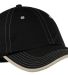 Port Authority C835    Vintage Washed Contrast Sti in Black/stone front view