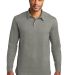Port Authority K577LS    Long Sleeve Meridian Cott Monument Grey front view