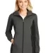 Port Authority L719    Ladies Active Hooded Soft S Grey Stl/Dp Bk front view