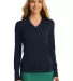 Port Authority LSW285    Ladies V-Neck Sweater Navy front view