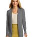 Port Authority LSW289    Ladies Open Front Cardiga in Med hthr grey front view