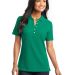Port Authority L800    Ladies EZCotton Pique Polo in Emerald green front view