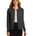 Port Authority LSW287    Ladies Cardigan Sweater in Charcoal hthr front view