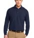 Port Authority TLK500LS    Tall Silk Touch Long Sl in Navy front view