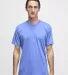 Los Angeles Apparel FF01 Mens 50/50 Poly Cotton Te Heather Lake Blue front view