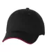 Valucap VC950 Poly/Cotton Sandwich Twill Black/ Red front view