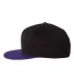 Flexfit 6210FF Flat Bill Cap in Black/ purple side view
