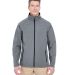 UltraClub 8265 Men's Soft Shell Jacket MGN GRY/ MGN GRY front view
