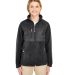 UltraClub 8493 Ladies' Fleece Jacket with Quilted  in Black front view