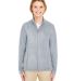 UltraClub 8181 Ladies' Cool & Dry Full-Zip Microfl in Silver front view