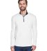 UltraClub 8230 Men's Cool & Dry Sport Quarter-Zip  in White front view