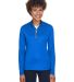 UltraClub 8230L Ladies' Cool & Dry Sport Quarter-Z in Kyanos blue front view