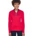 UltraClub 8230L Ladies' Cool & Dry Sport Quarter-Z in Red front view