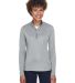 UltraClub 8230L Ladies' Cool & Dry Sport Quarter-Z in Grey front view