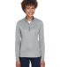 UltraClub 8230L Ladies' Cool & Dry Sport Quarter-Z in Grey front view