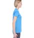 UltraClub 8619L Ladies' Cool & Dry Heathered Perfo in Columbia blu hth side view
