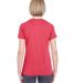 UltraClub 8619L Ladies' Cool & Dry Heathered Perfo in Red heather back view