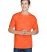 UltraClub 8620 Men's Cool & Dry Basic Performance  in Bright orange front view