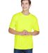 UltraClub 8620 Men's Cool & Dry Basic Performance  in Bright yellow front view