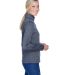 UltraClub 8618W Ladies' Cool & Dry Heathered Perfo in Navy heather side view