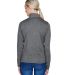 UltraClub 8618W Ladies' Cool & Dry Heathered Perfo in Black heather back view