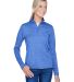 UltraClub 8618W Ladies' Cool & Dry Heathered Perfo in Royal heather front view