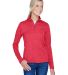 UltraClub 8618W Ladies' Cool & Dry Heathered Perfo in Red heather front view