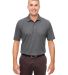 UltraClub UC100 Men's Heathered Pique Polo in Black heather front view
