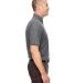 UltraClub UC100 Men's Heathered Pique Polo in Black heather side view