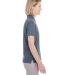 UltraClub UC100W Ladies' Heathered Pique Polo in Navy heather side view
