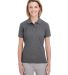 UltraClub UC100W Ladies' Heathered Pique Polo in Black heather front view