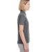 UltraClub UC100W Ladies' Heathered Pique Polo in Black heather side view