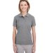 UltraClub UC100W Ladies' Heathered Pique Polo in Charcoal heather front view