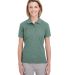 UltraClub UC100W Ladies' Heathered Pique Polo in Forest gren hthr front view