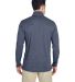 UltraClub 8618 Men's Cool & Dry Heathered Performa in Navy heather back view