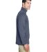 UltraClub 8618 Men's Cool & Dry Heathered Performa in Navy heather side view