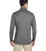 UltraClub 8618 Men's Cool & Dry Heathered Performa in Black heather back view
