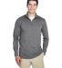 UltraClub 8618 Men's Cool & Dry Heathered Performa in Black heather front view