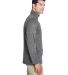 UltraClub 8618 Men's Cool & Dry Heathered Performa in Black heather side view