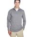 UltraClub 8618 Men's Cool & Dry Heathered Performa in Charcoal heather front view