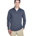 UltraClub 8618 Men's Cool & Dry Heathered Performa in Navy heather front view
